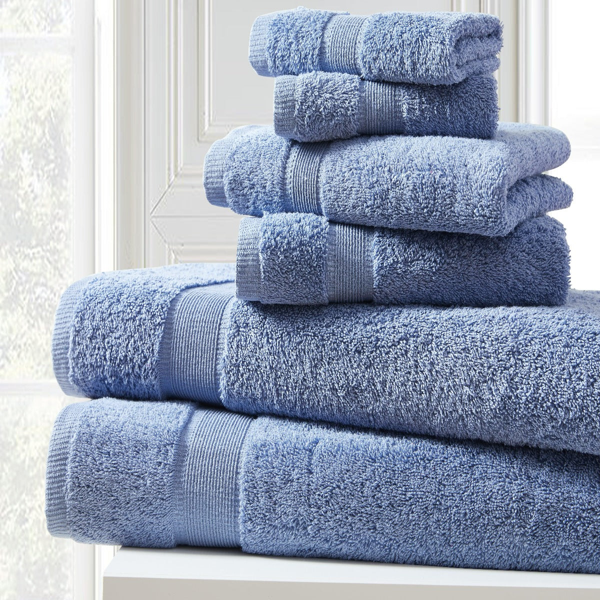Blissful Bath 6 Piece Plush Cotton Bath Towel Set | Spirit Linen - Infinity