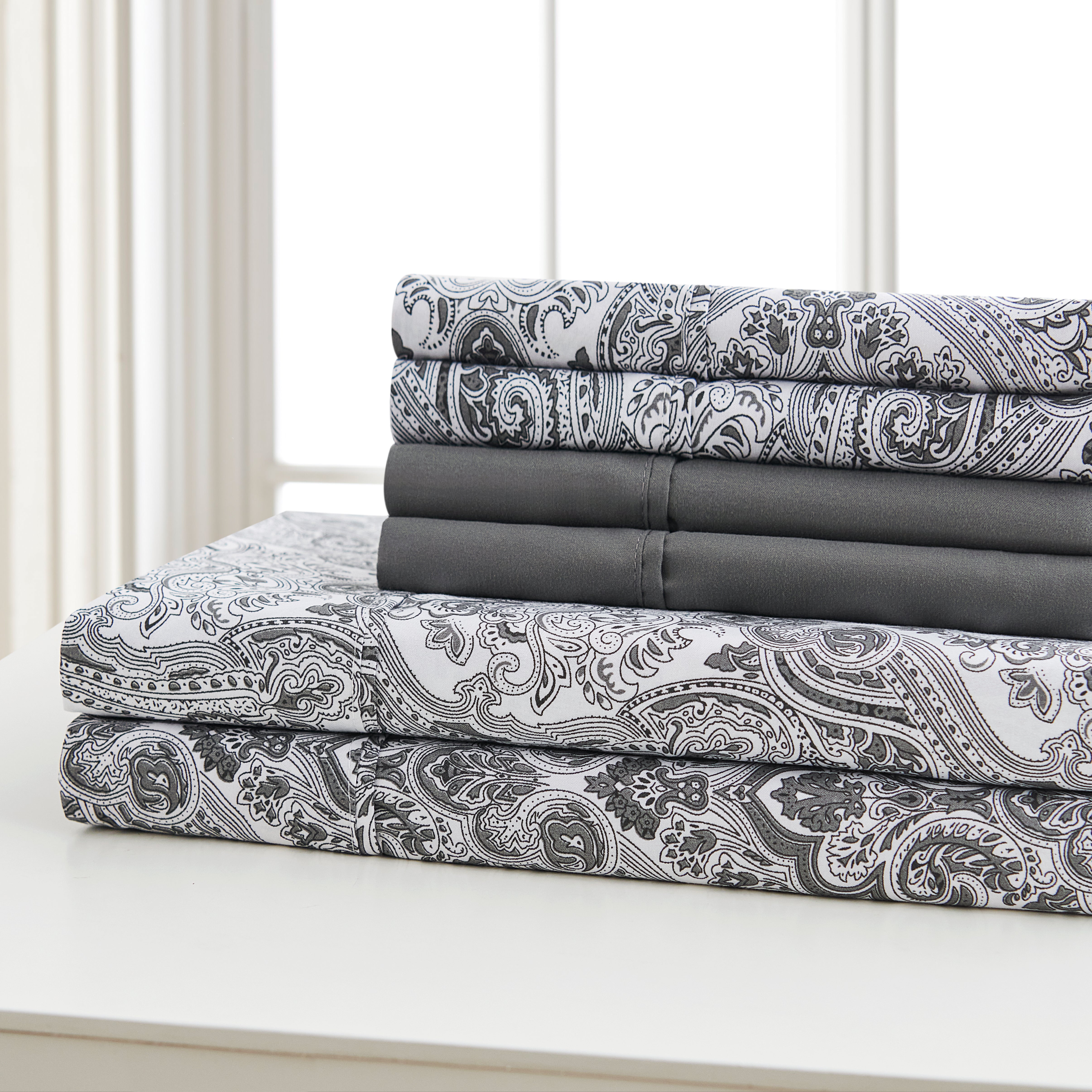 6PC Bed Sheets Set Paisley Sweet Dream Ultra Soft Microfiber