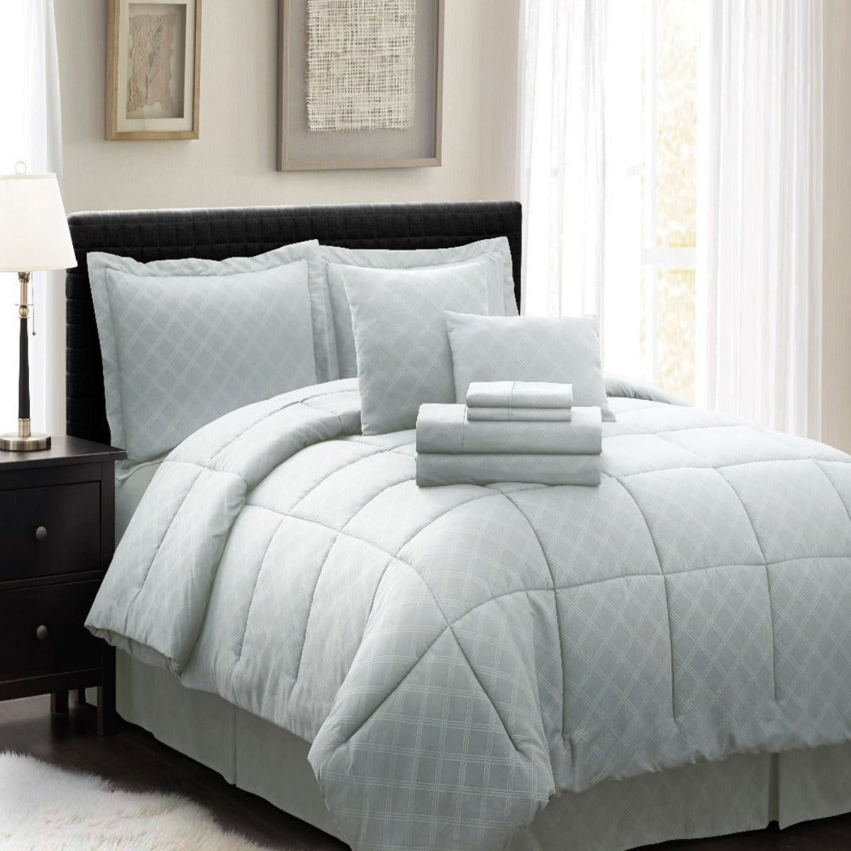 10PC Collection Bed In A Bag Comforter Set Piece HotelC | Spirit Linen - Grey