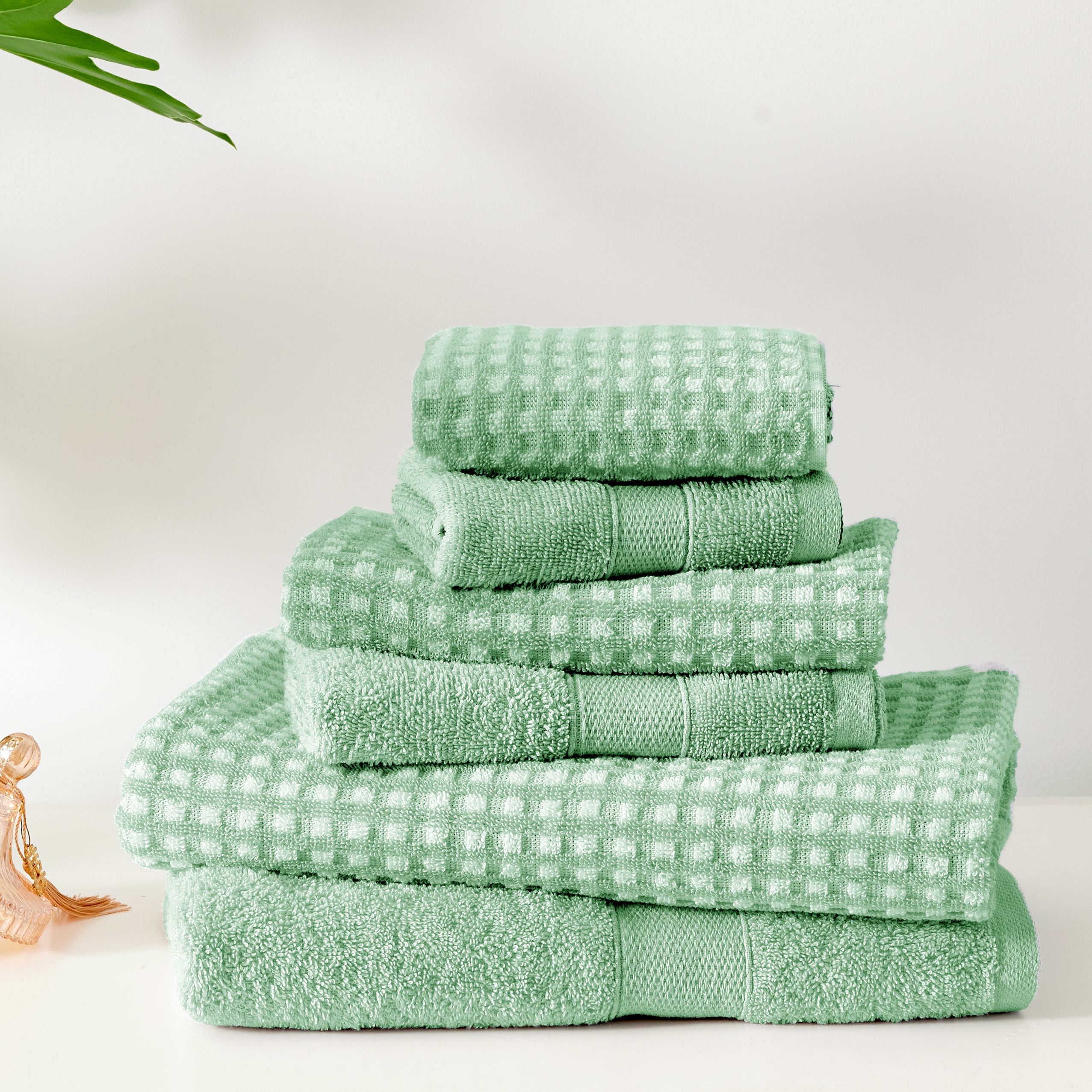 100% Cotton Waffle 6Pc Bath Towel Set