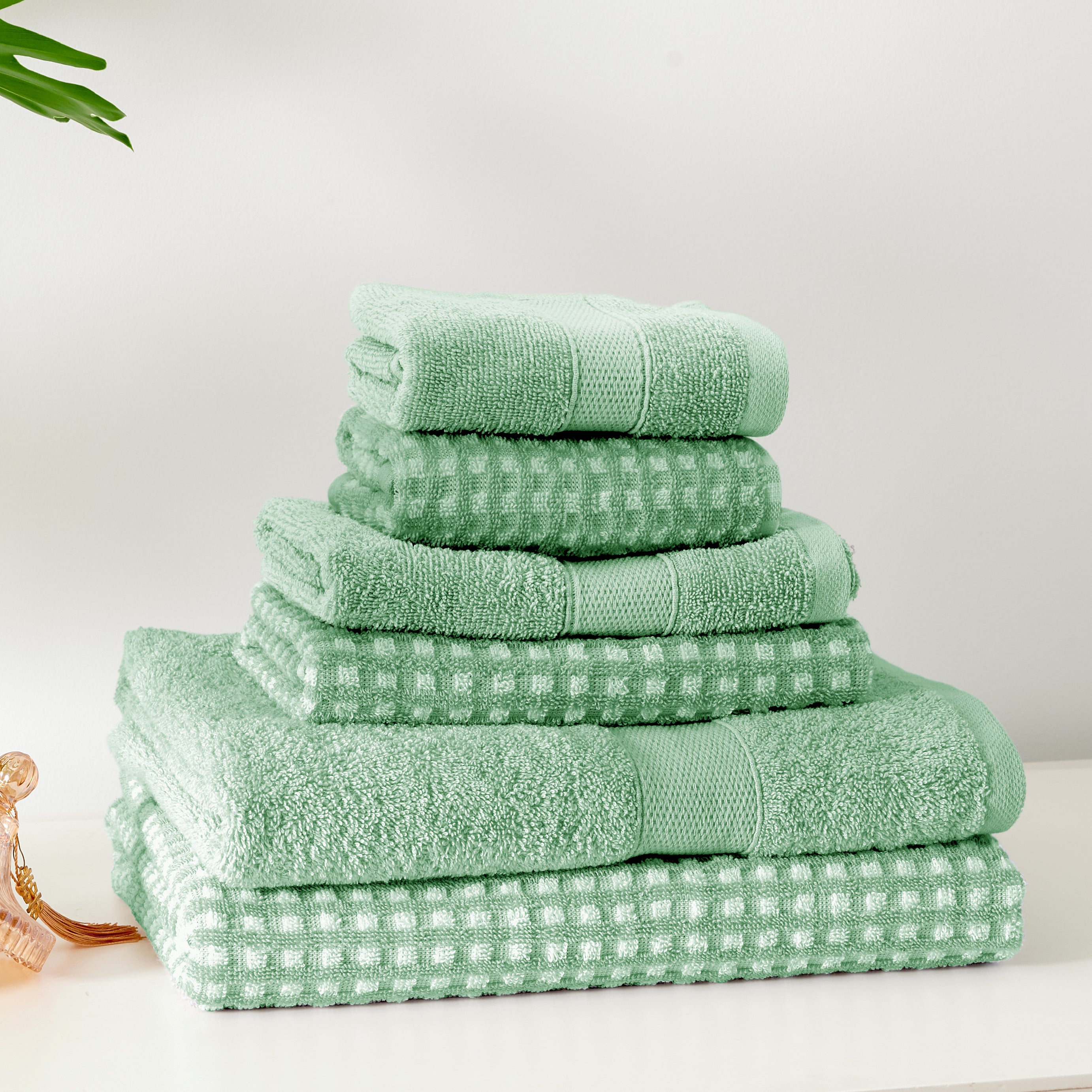 100% Cotton Waffle 6Pc Bath Towel Set