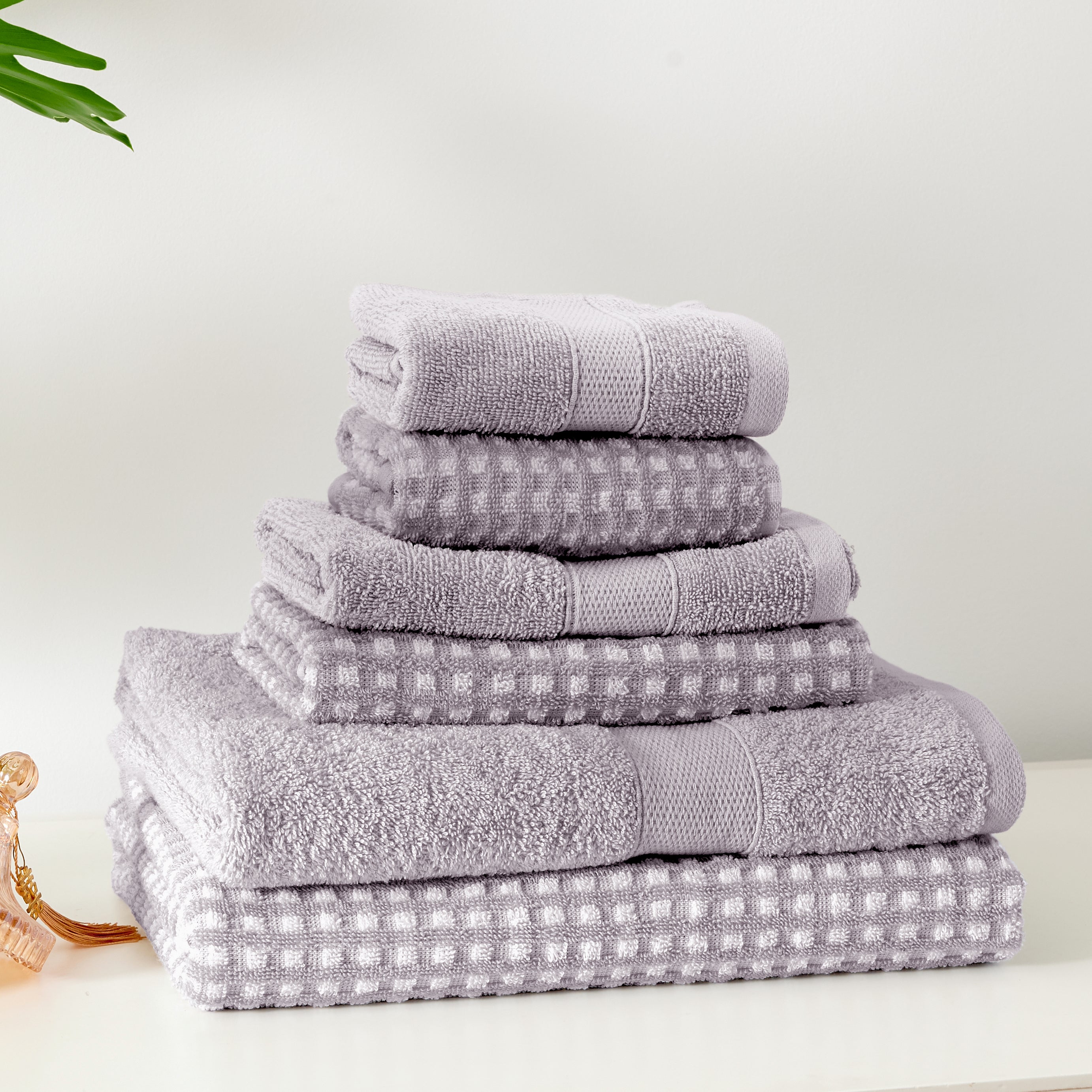 100% Cotton Waffle 6Pc Bath Towel Set