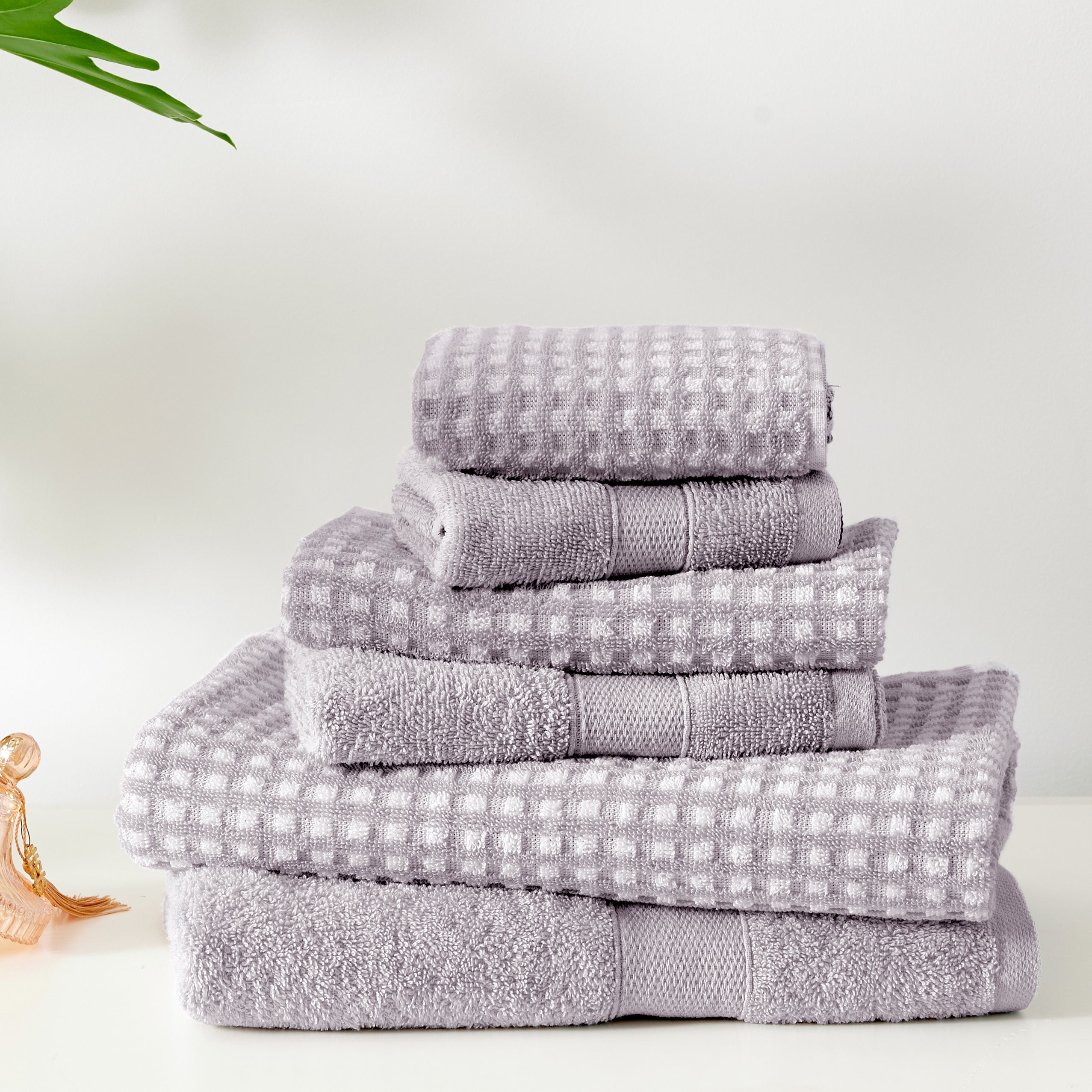100% Cotton Waffle 6Pc Bath Towel Set