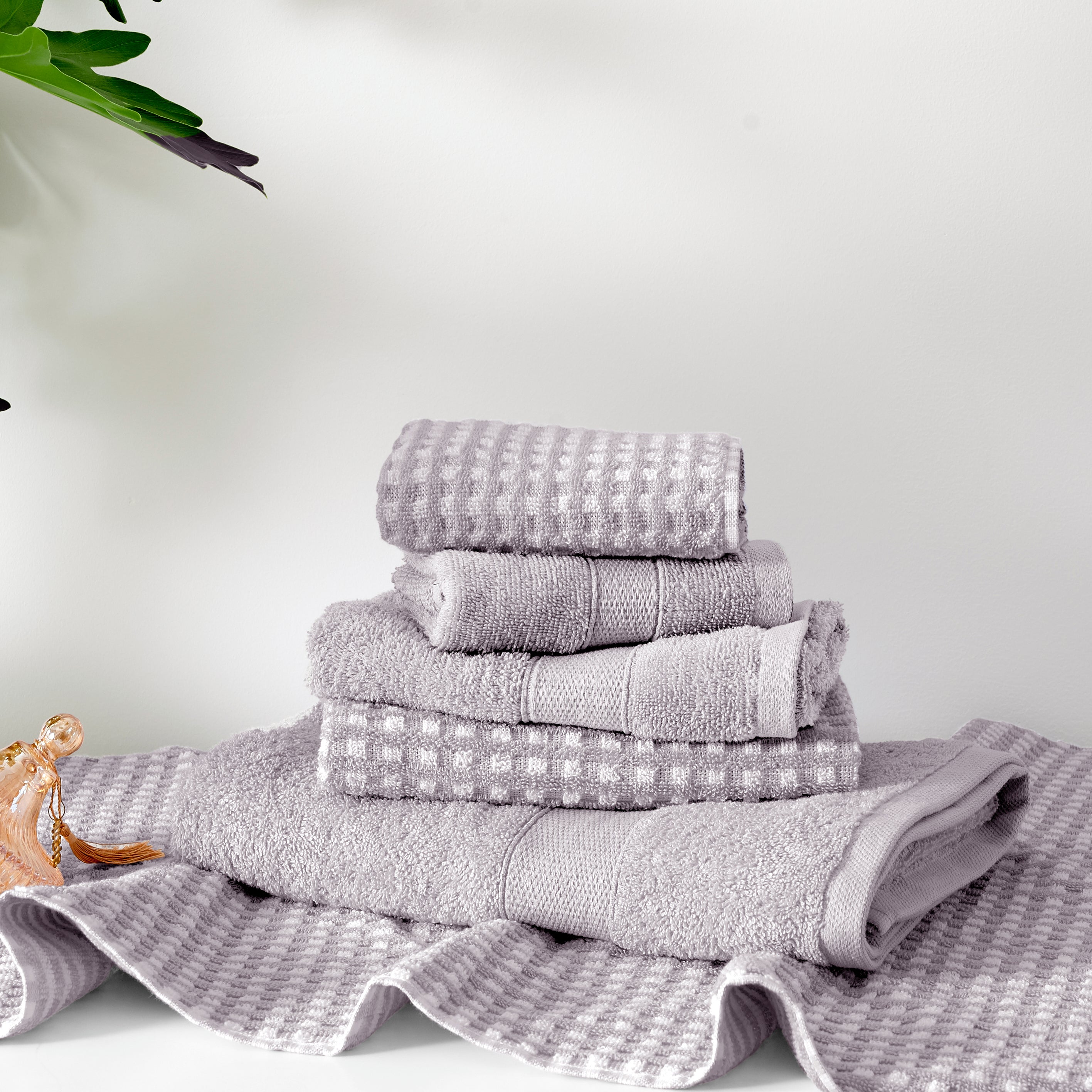 100% Cotton Waffle 6Pc Bath Towel Set