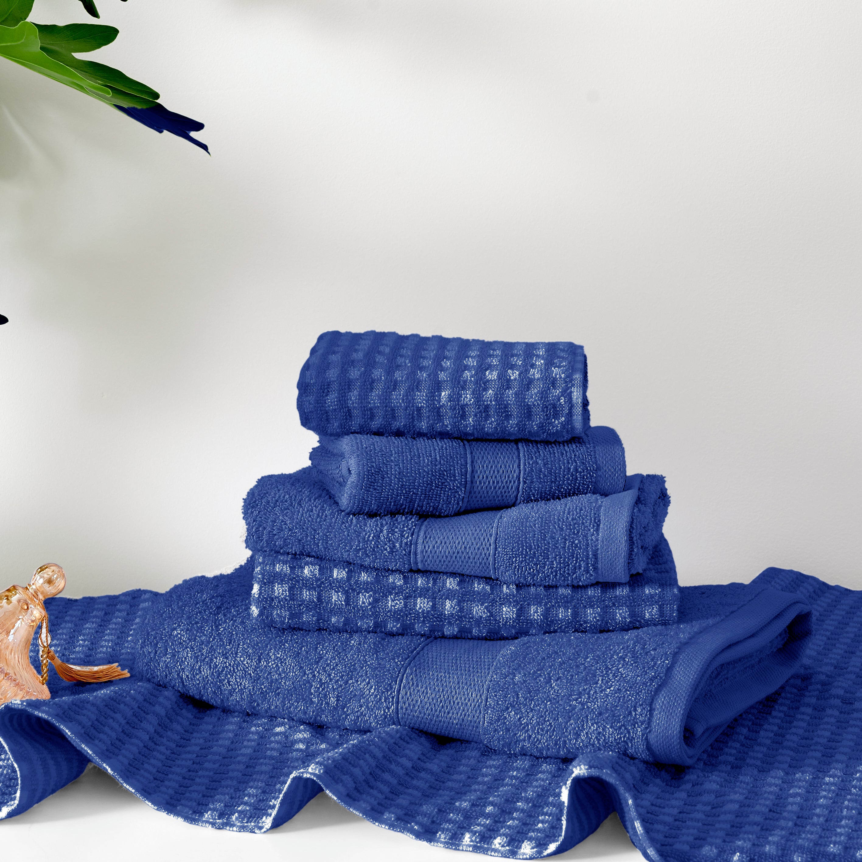 100% Cotton Waffle 6Pc Bath Towel Set