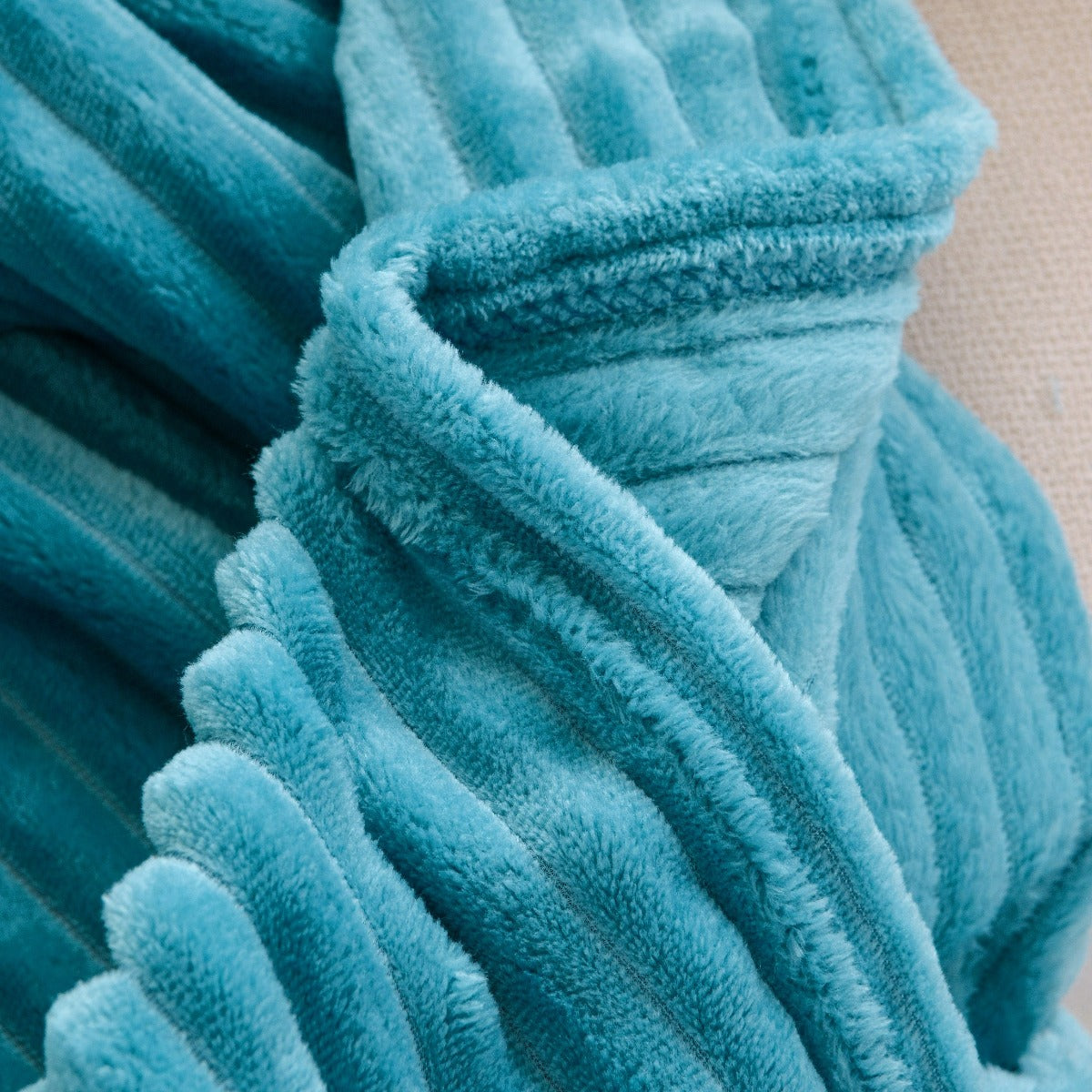 Solid Plush Ribbed Blanket - Ultra Soft and Smooth
