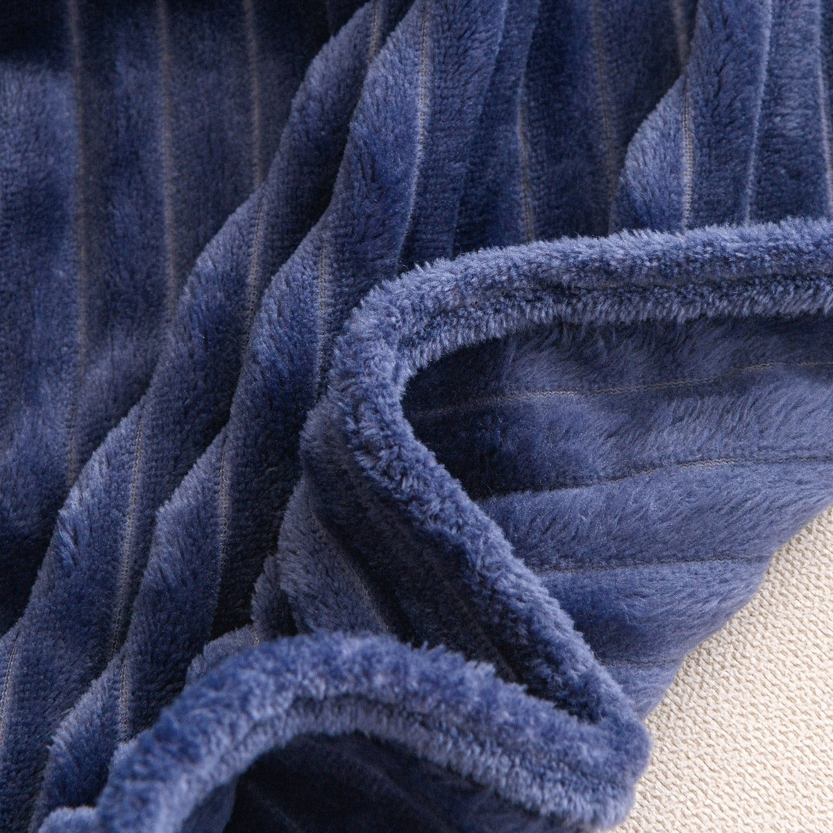 Solid Plush Ribbed Blanket - Ultra Soft and Smooth