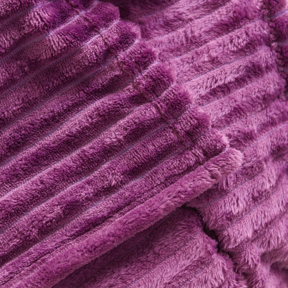 Solid Plush Ribbed Blanket - Ultra Soft and Smooth