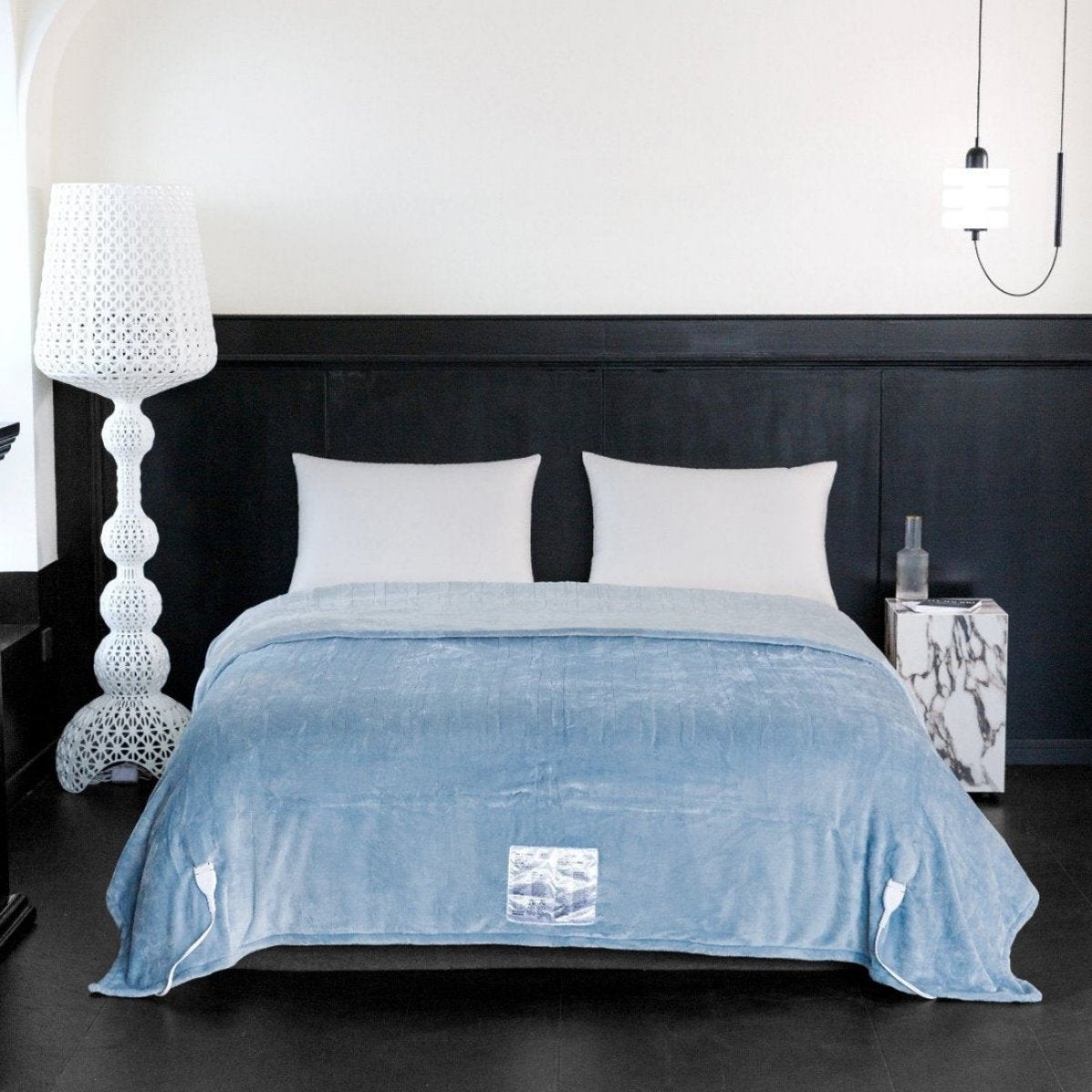 Microplush Heated Blanket | Spirit Linen - Dusty Blue