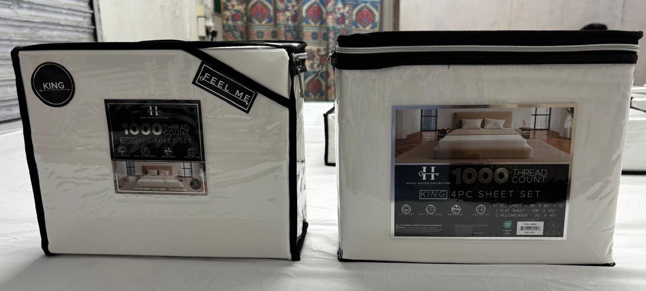 1000TC CVC Percale 4pk Sheet Set
