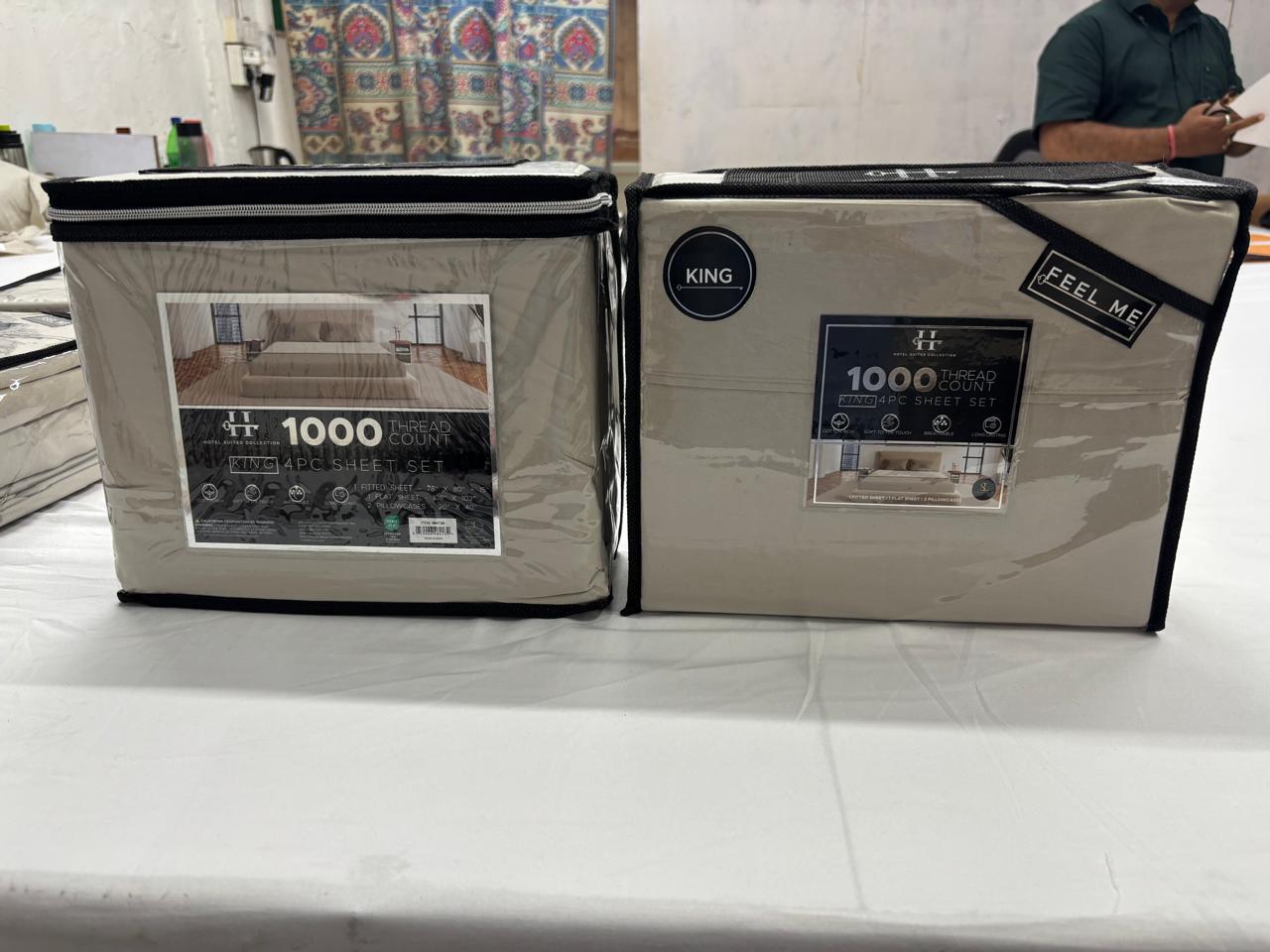 1000TC CVC Percale 4pk Sheet Set
