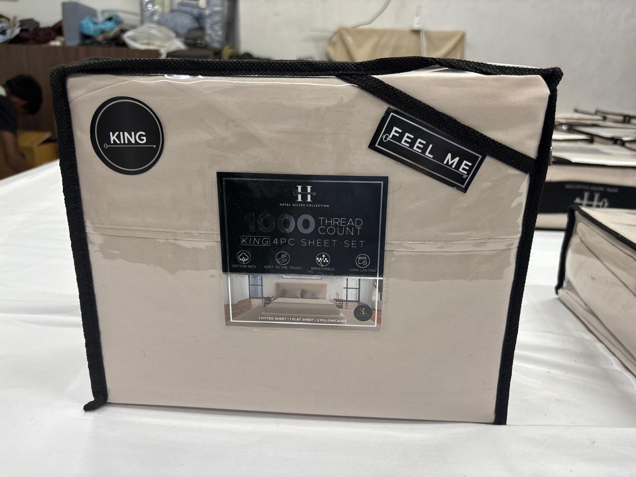 1000TC CVC Percale 4pk Sheet Set