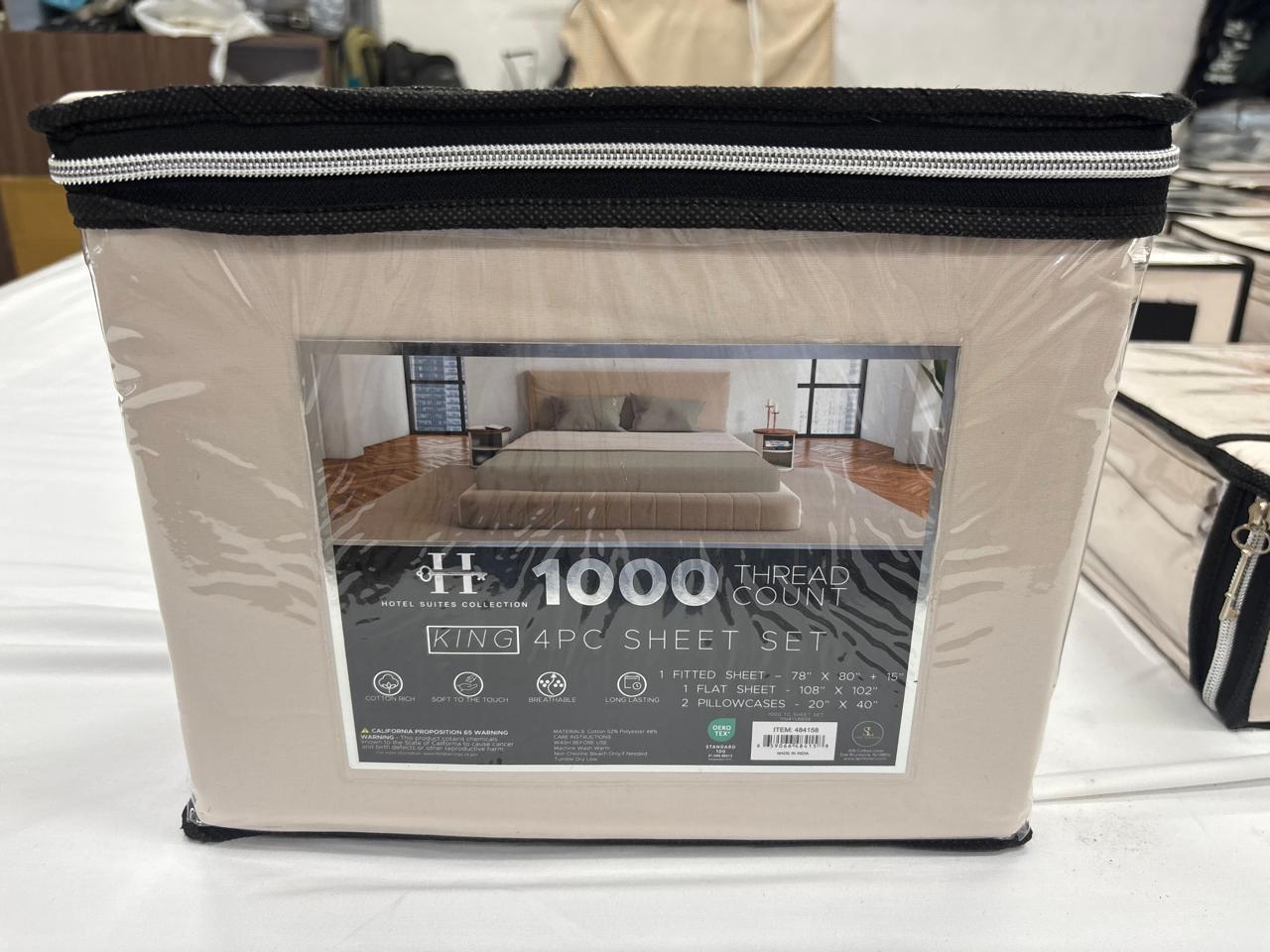 1000TC CVC Percale 4pk Sheet Set