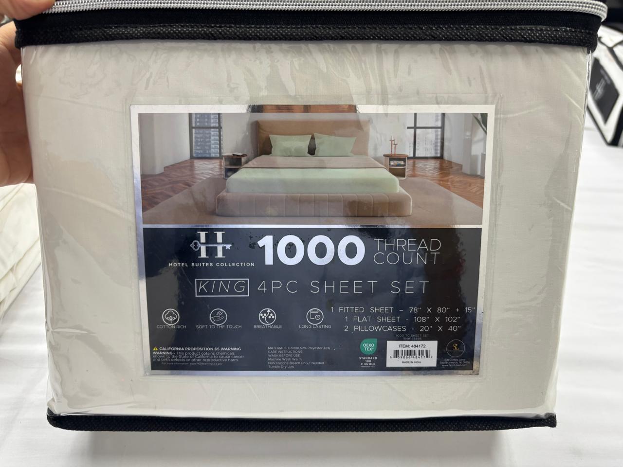 1000TC CVC Percale 4pk Sheet Set