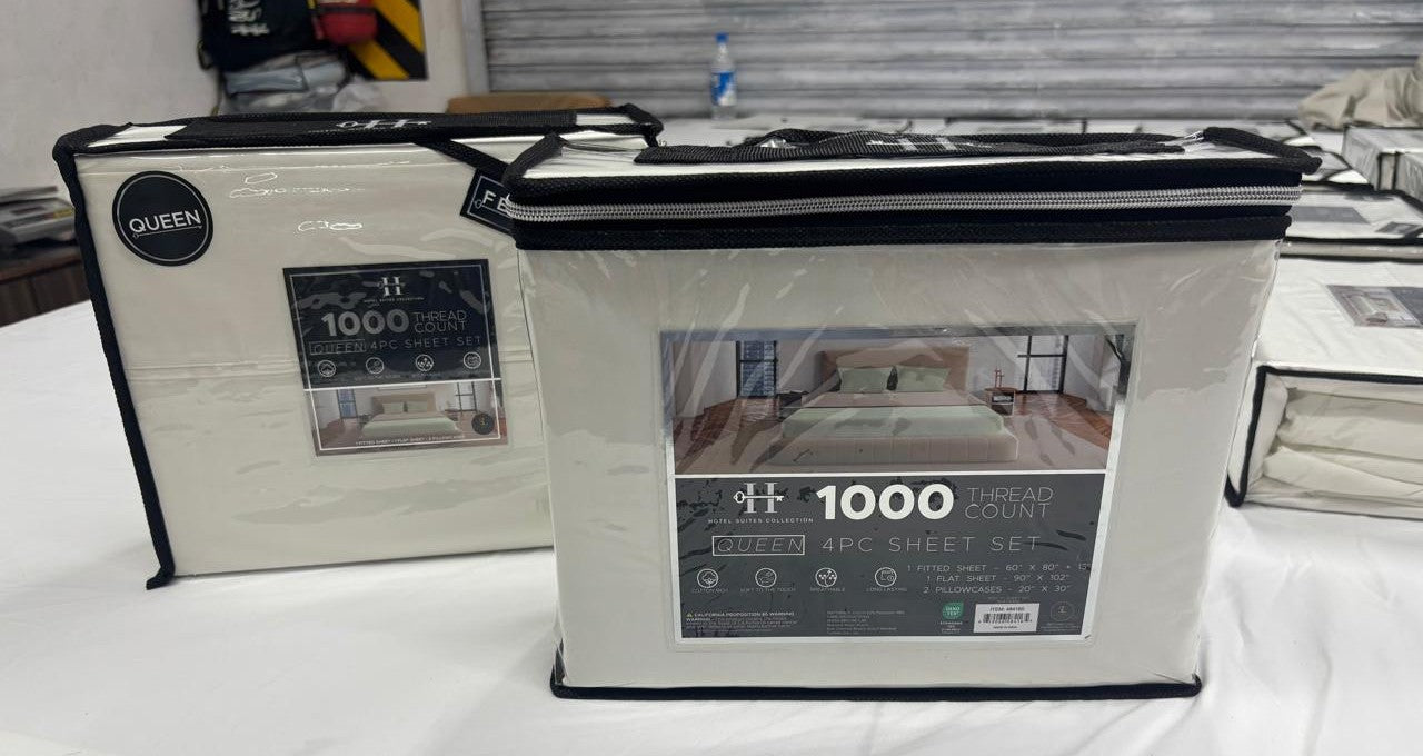 1000TC CVC Percale 4pk Sheet Set