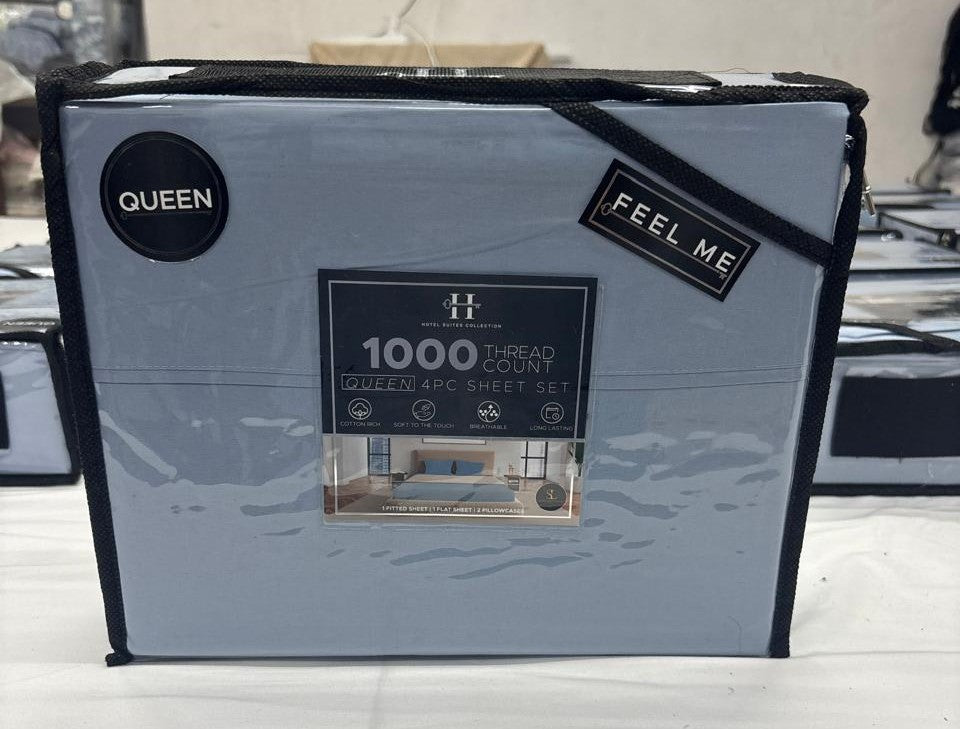 1000TC CVC Percale 4pk Sheet Set