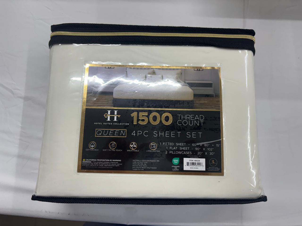 1500TC CVC Satin 4pk Sheet Set