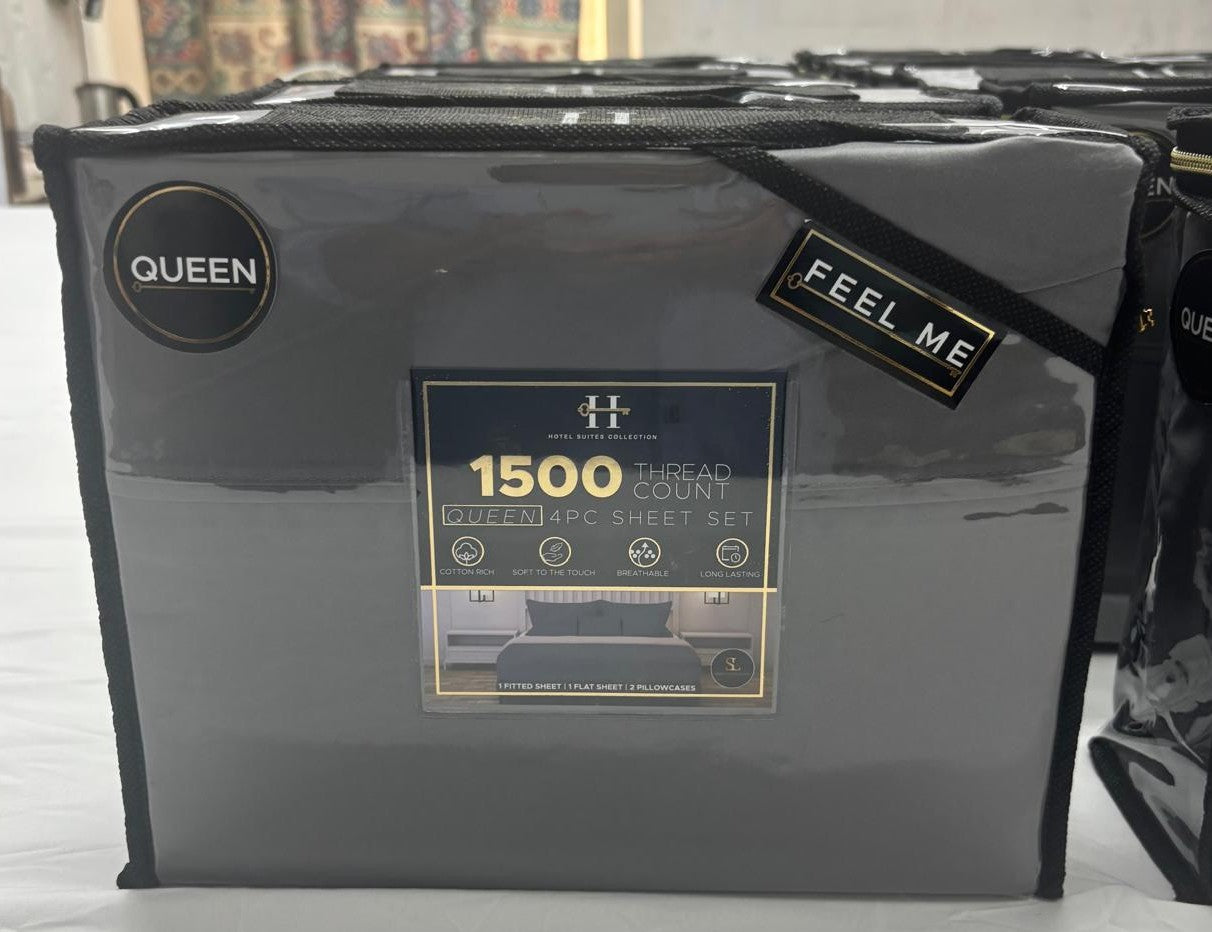1500TC CVC Satin 4pk Sheet Set