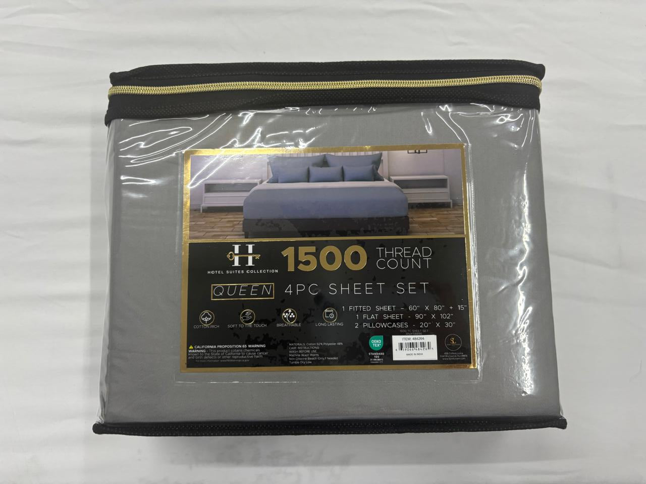 1500TC CVC Satin 4pk Sheet Set