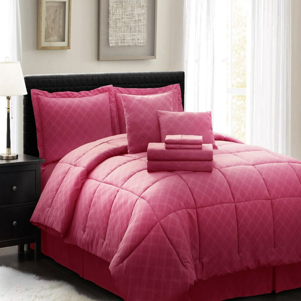 10PC Collection Bed In A Bag Comforter Set Piece HotelC | Spirit Linen - Burgundy