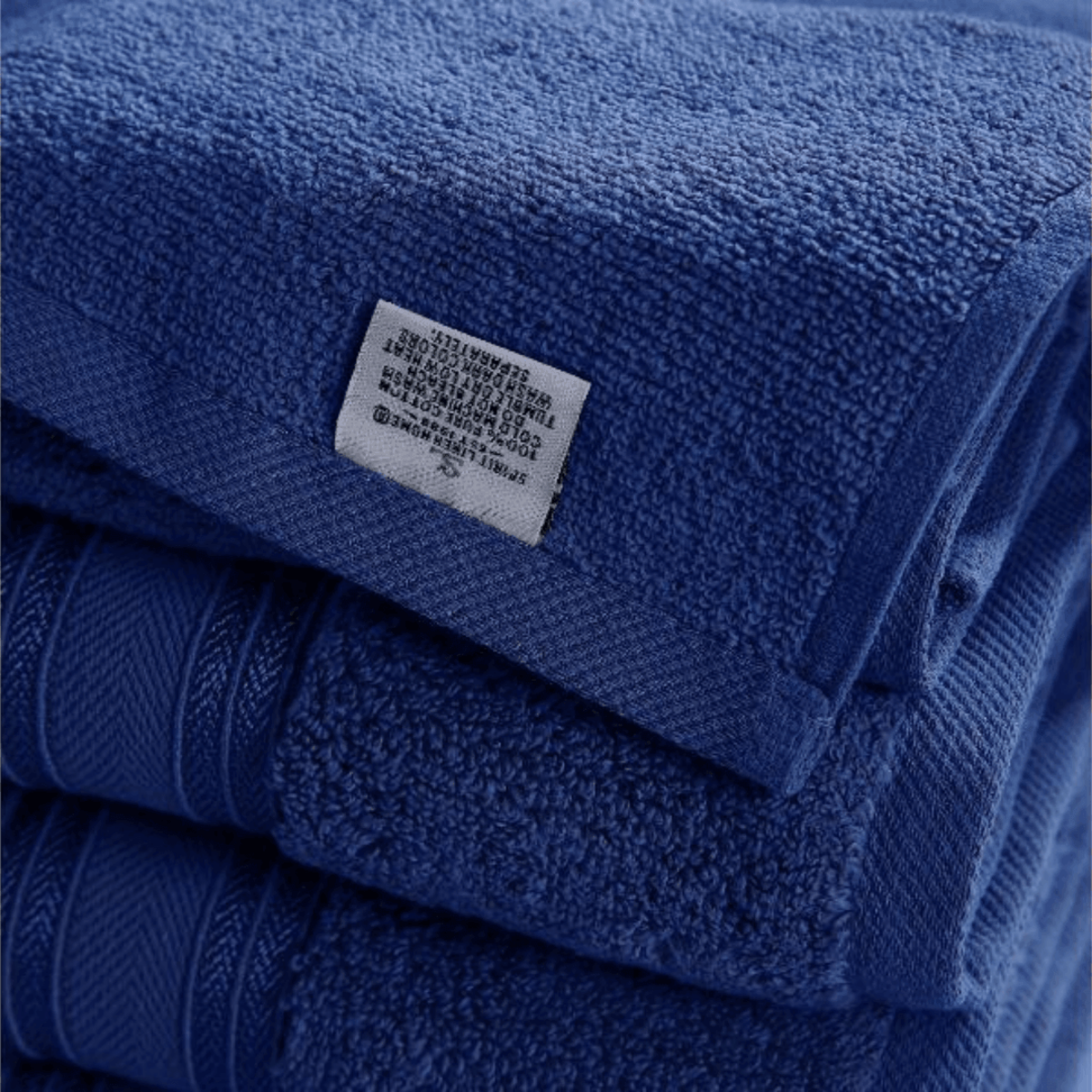 Blissful Bath 6 Piece Plush Cotton Bath Towel Set | Spirit Linen - Blue Print