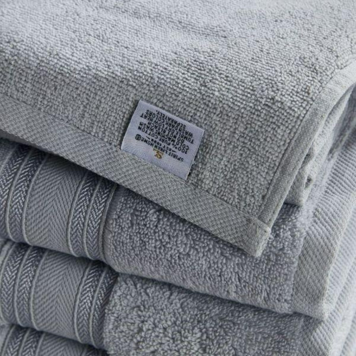 4 Piece Cotton Bath Towels Set | Spirit Linen - Lunar Rock