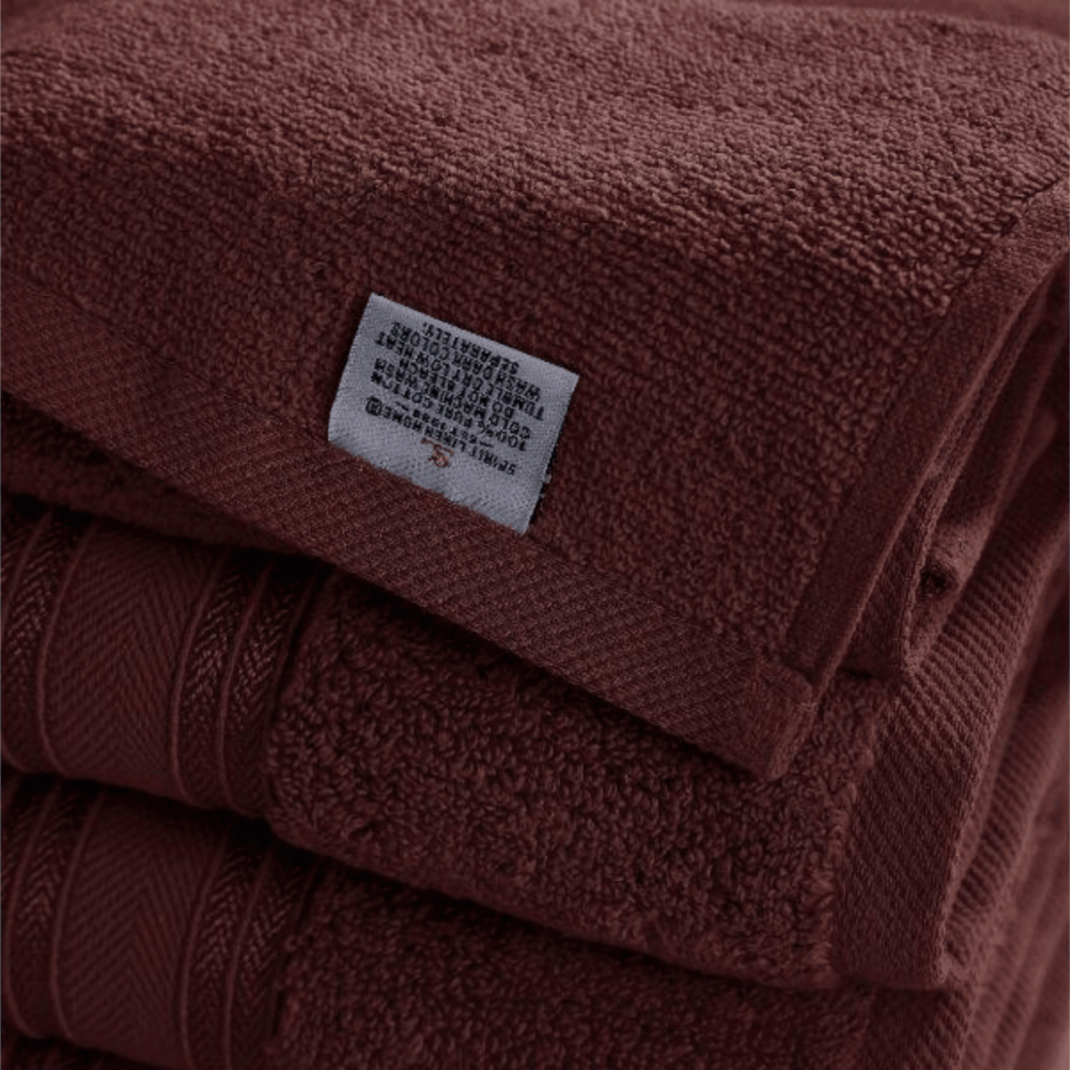 Blissful Bath 6 Piece Plush Cotton Bath Towel Set | Spirit Linen - Deep Mahogany
