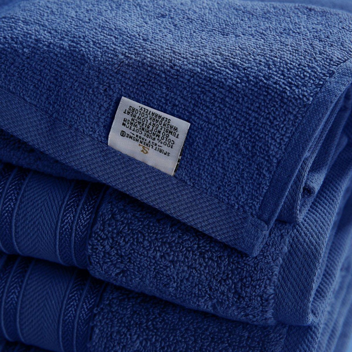 4 Piece Soft Cotton Bath Towel Set 100% Cotton | Spirit Linen - Navy Blue