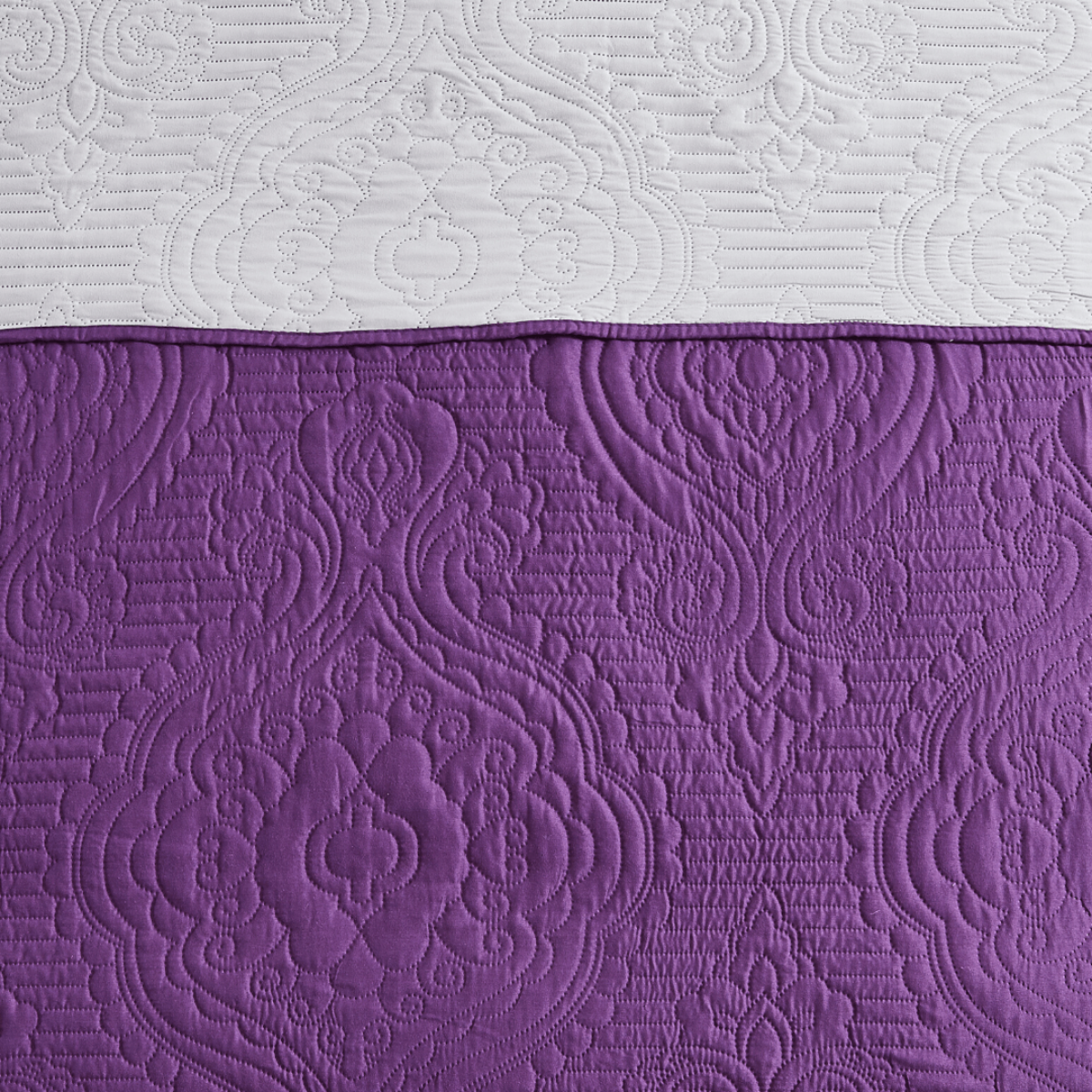 Madison Quilt Reversible Collection + Two Free Sham Pillows | Spirit Linen - Purple