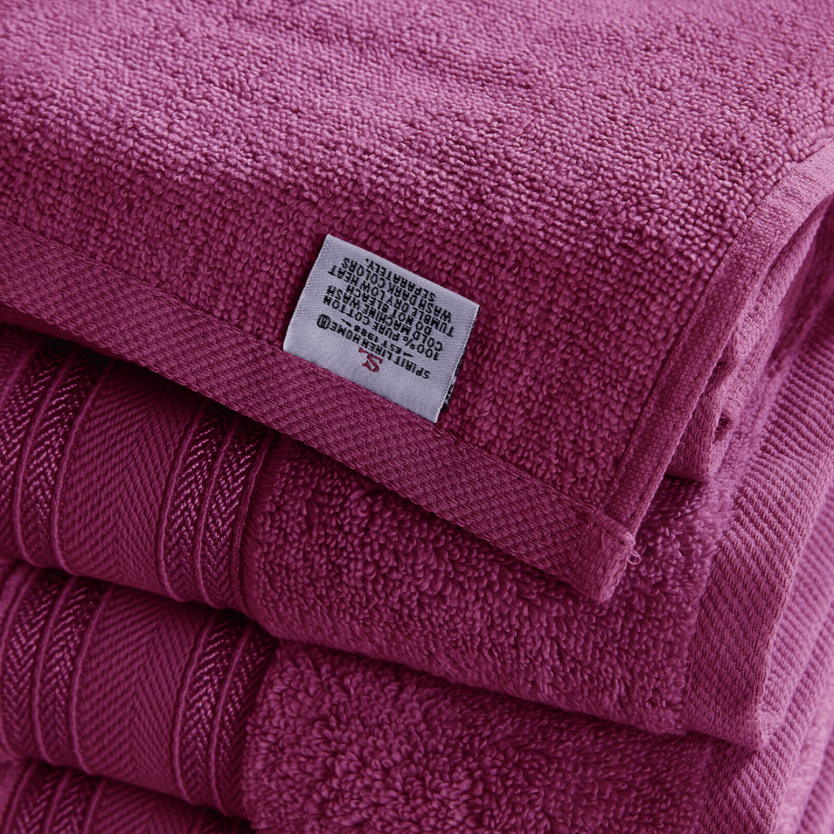 18pc Cotton Bath Towels Set | Spirit Linen - Raspberry