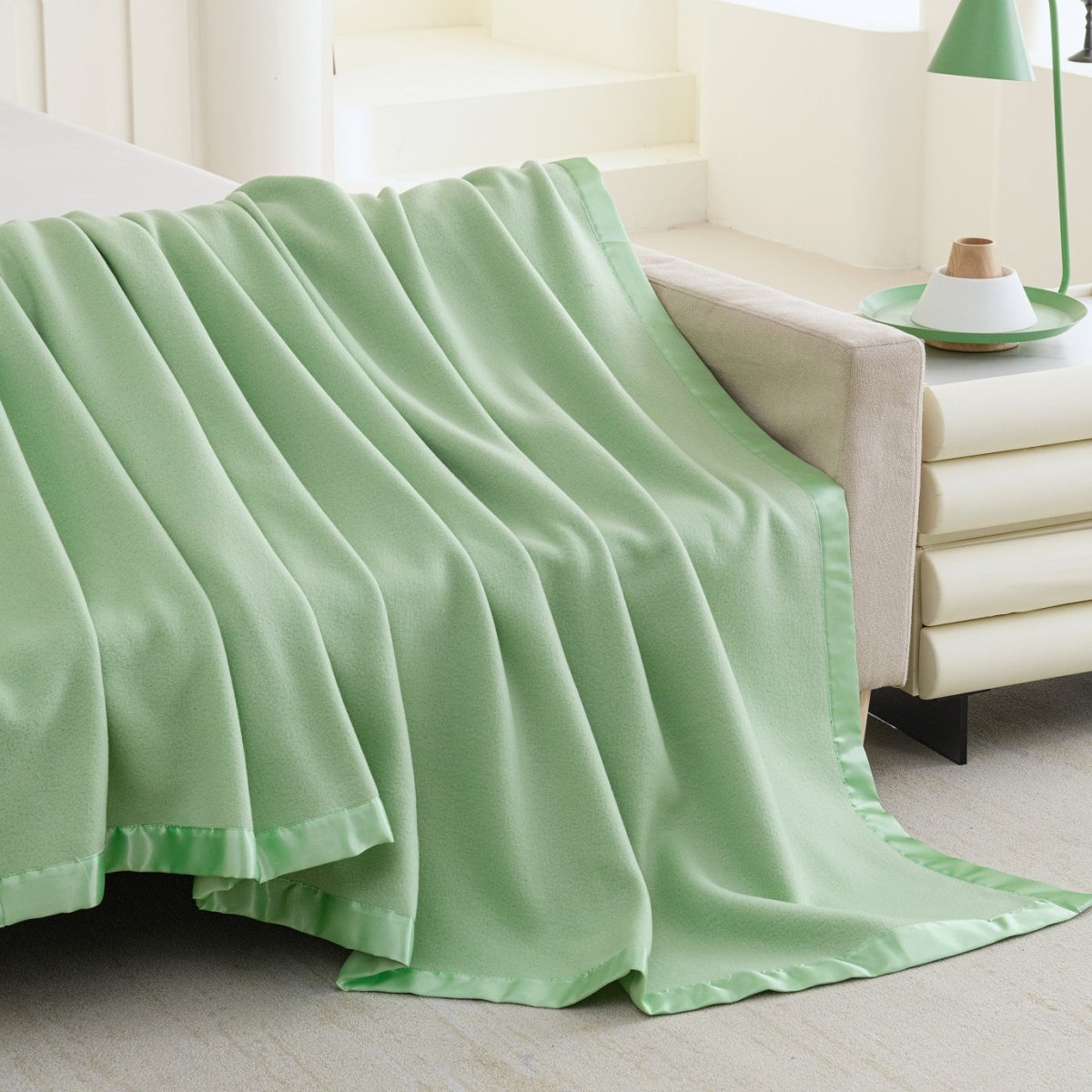 100% Polyester Satin Trim Polar Fleece Blanket - Spirit Linen