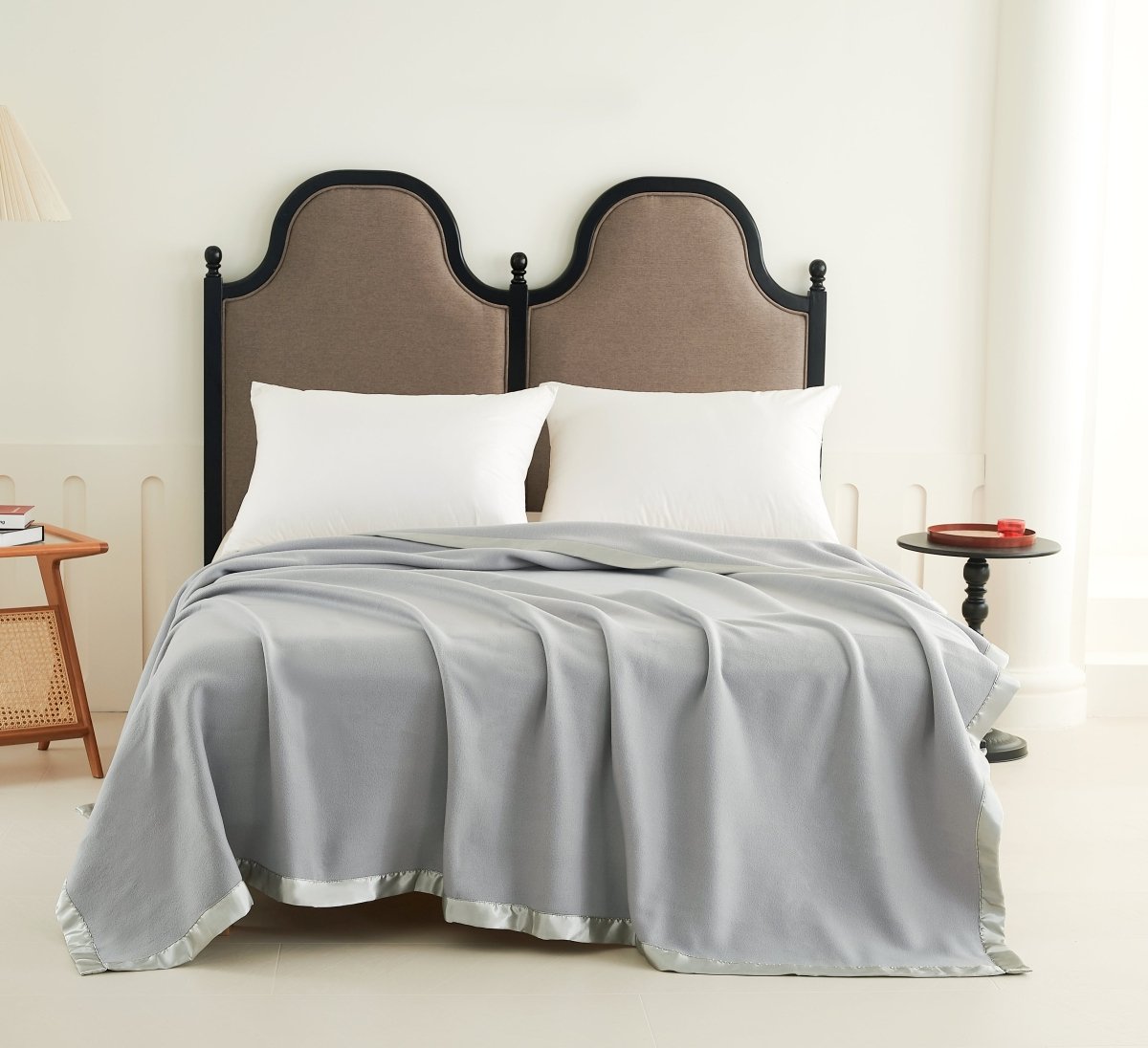 100% Polyester Satin Trim Polar Fleece Blanket - Spirit Linen