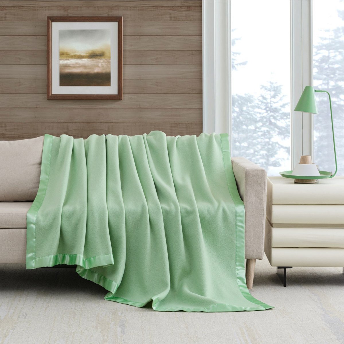 100% Polyester Satin Trim Polar Fleece Blanket - Spirit Linen