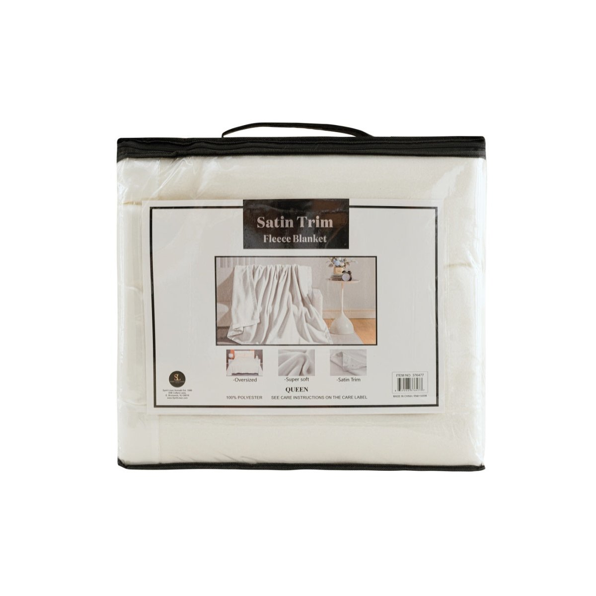 100% Polyester Satin Trim Polar Fleece Blanket - Spirit Linen