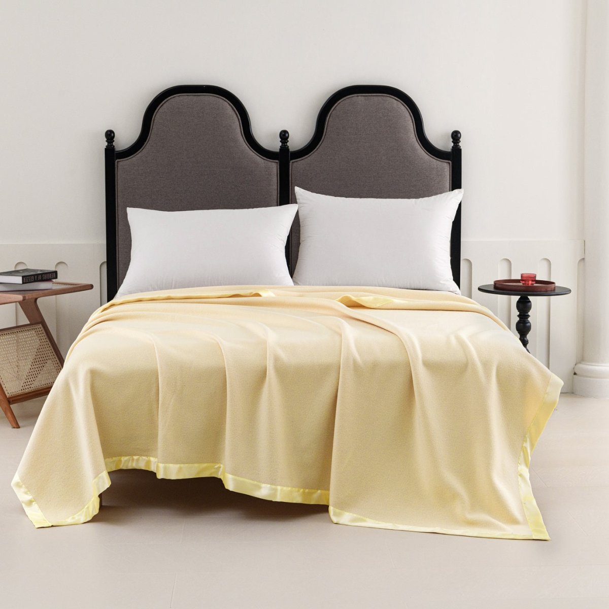 100% Polyester Satin Trim Polar Fleece Blanket - Spirit Linen