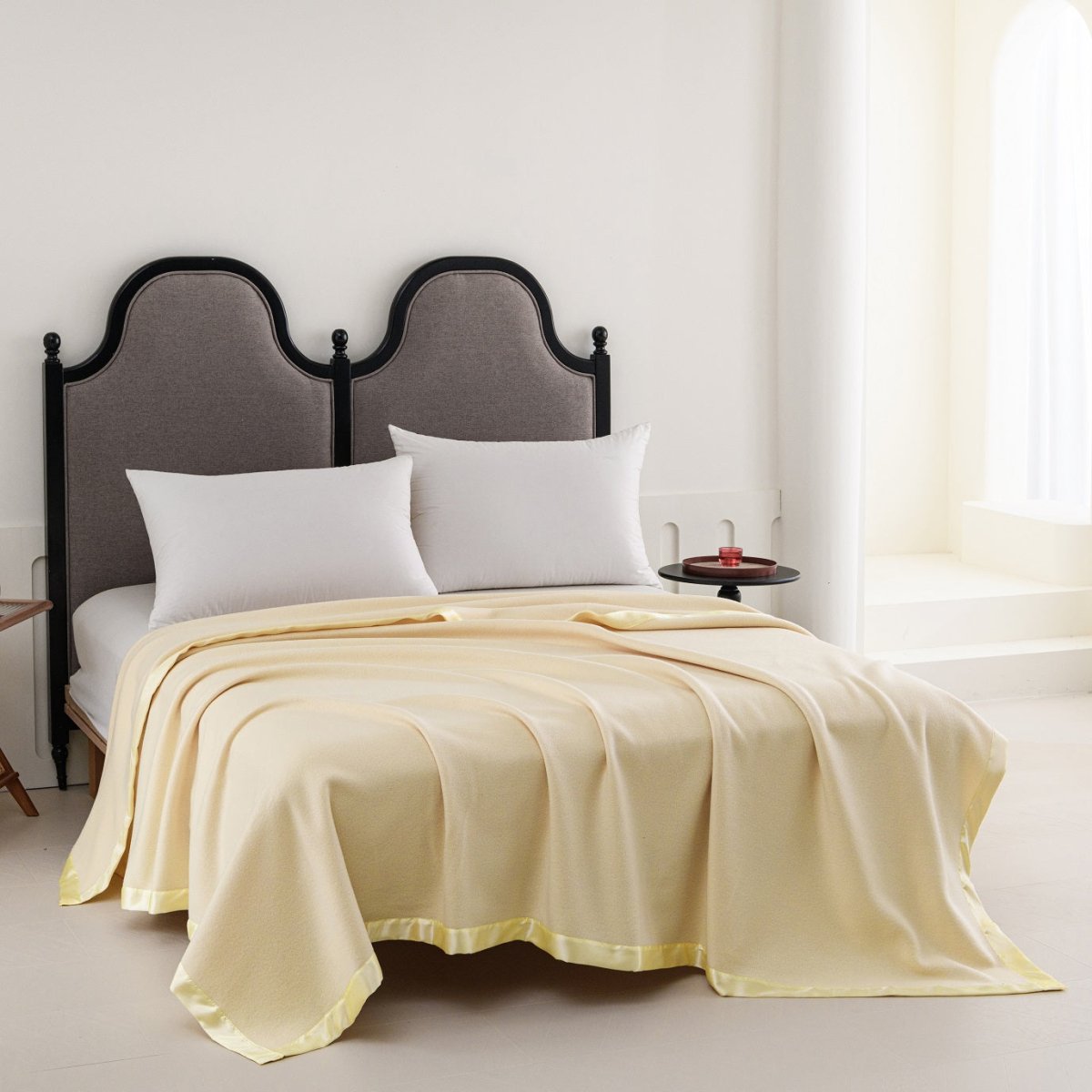 100% Polyester Satin Trim Polar Fleece Blanket - Spirit Linen