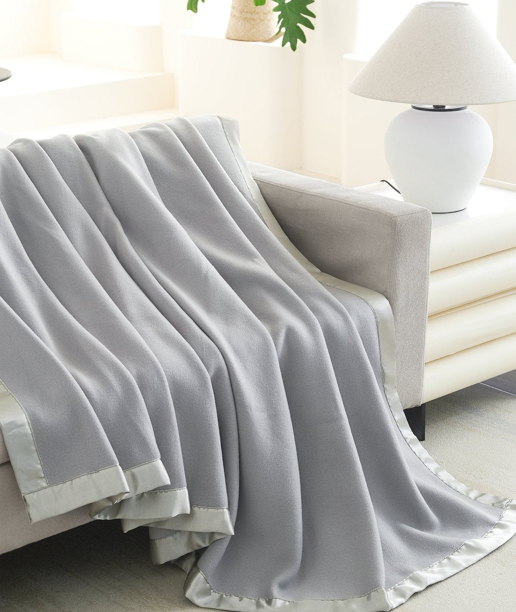 100% Polyester Satin Trim Polar Fleece Blanket - Spirit Linen