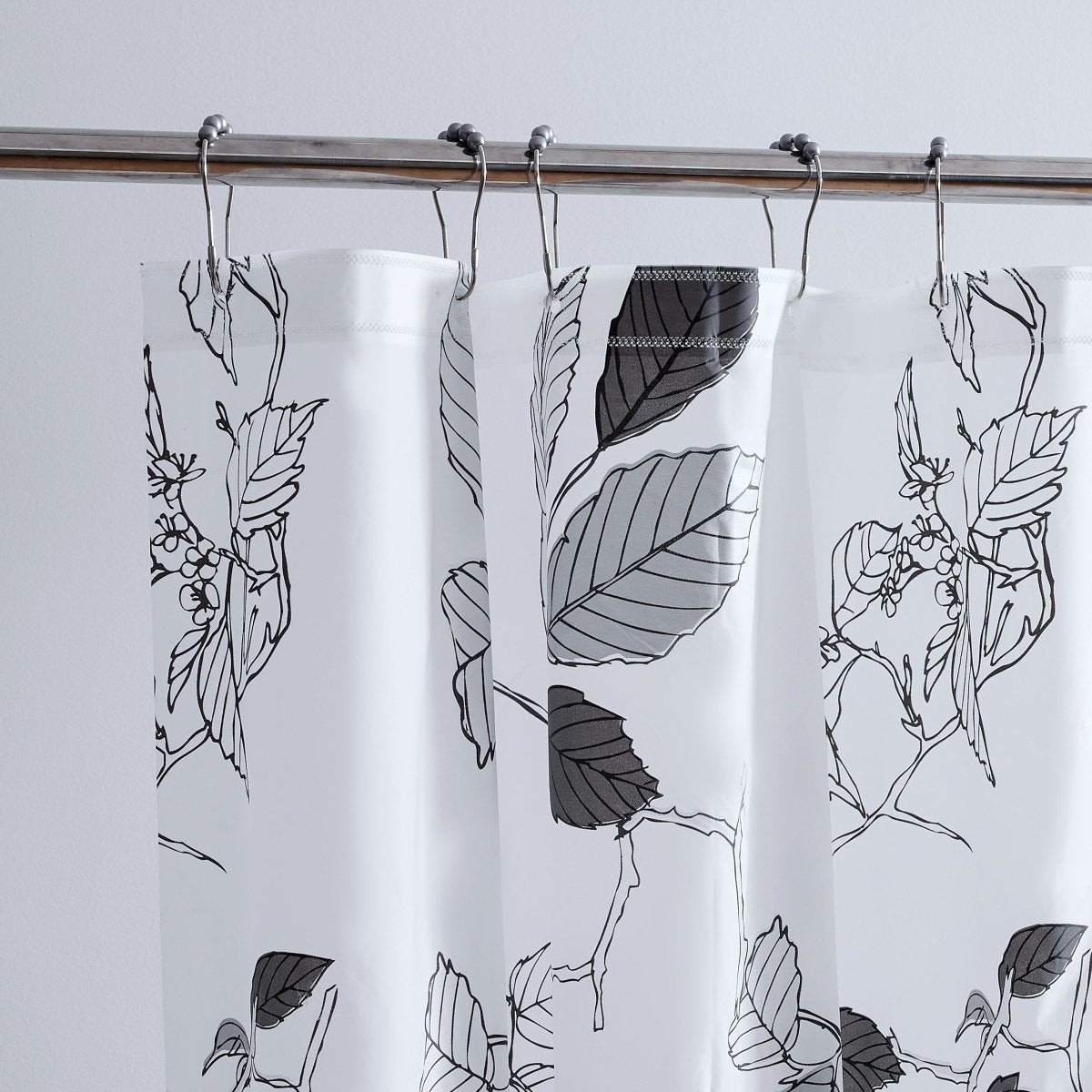 14pc Hooks with Hamper Polyester Shower Curtain Set - Spirit Linen