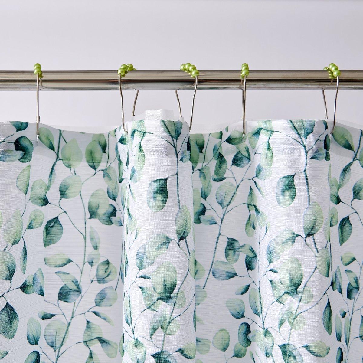 14pc Hooks with Liner Polyester Shower Curtain Set - Spirit Linen