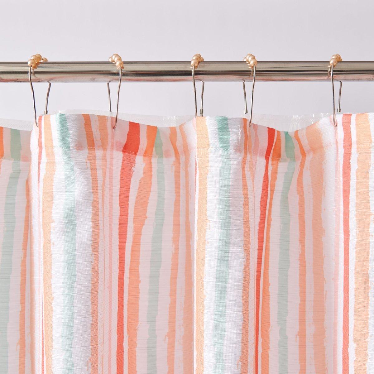 14pc Hooks with Liner Polyester Shower Curtain Set - Spirit Linen