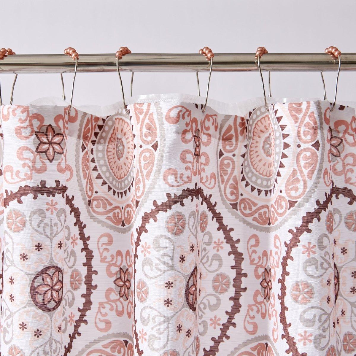 14pc Hooks with Liner Polyester Shower Curtain Set - Spirit Linen