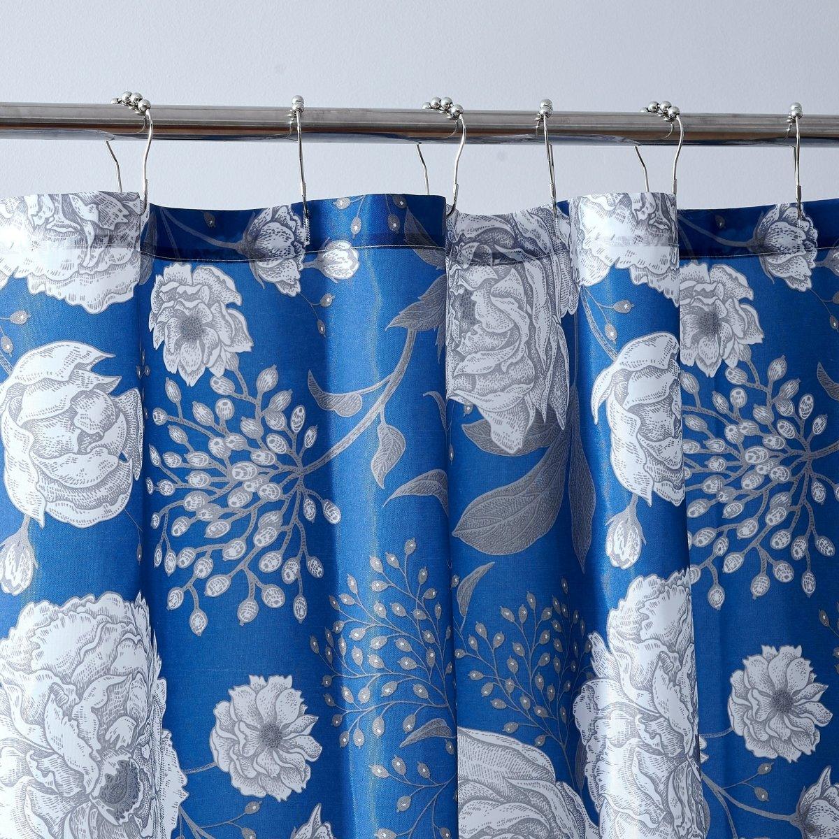 14pc Hooks with Noodle Rug Polyester Shower Curtain Set - Spirit Linen
