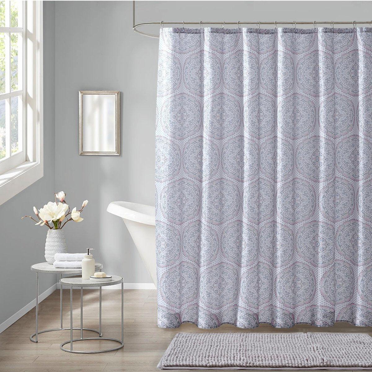 14pc Hooks with Noodle Rug Polyester Shower Curtain Set - Spirit Linen