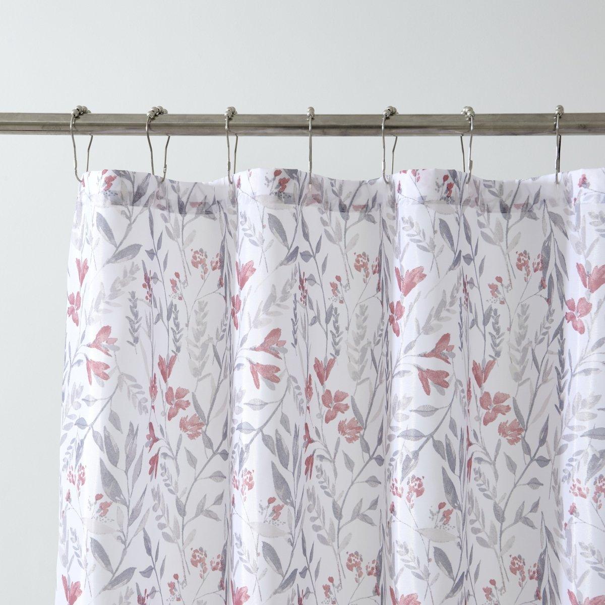 14pc Hooks with Noodle Rug Polyester Shower Curtain Set - Spirit Linen