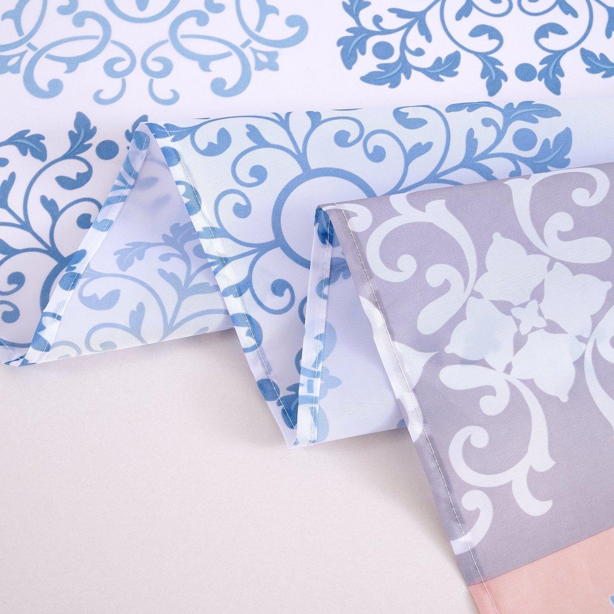 14pc Hooks with Noodle Rug Polyester Shower Curtain Set - Spirit Linen