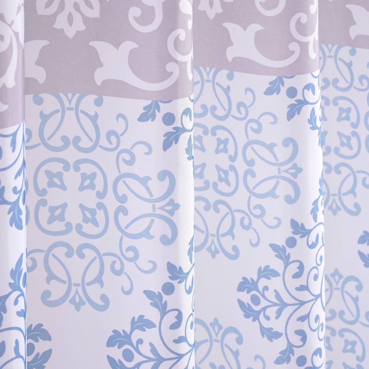 14pc Hooks with Noodle Rug Polyester Shower Curtain Set - Spirit Linen