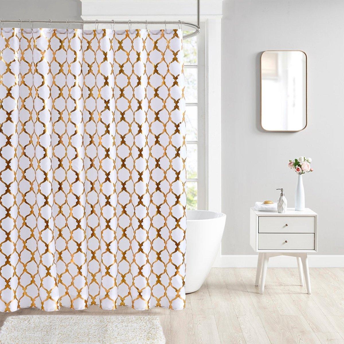 14pc Hooks with Rug Polyester Shower Curtain Set - Spirit Linen