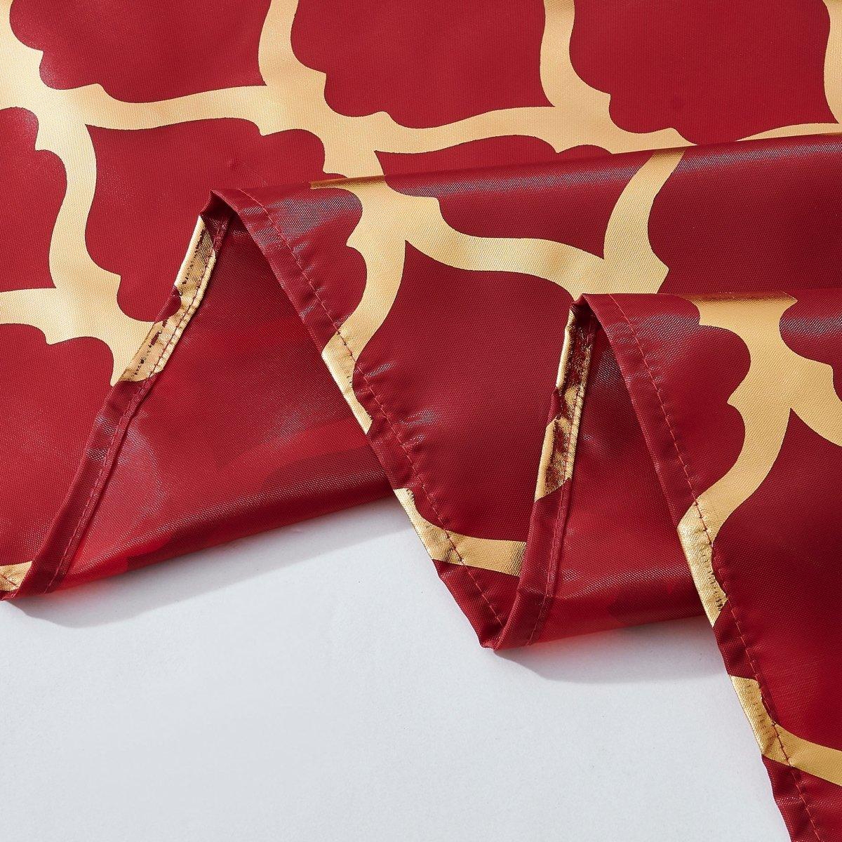 14pc Hooks with Rug Polyester Shower Curtain Set - Spirit Linen | Burgundy
