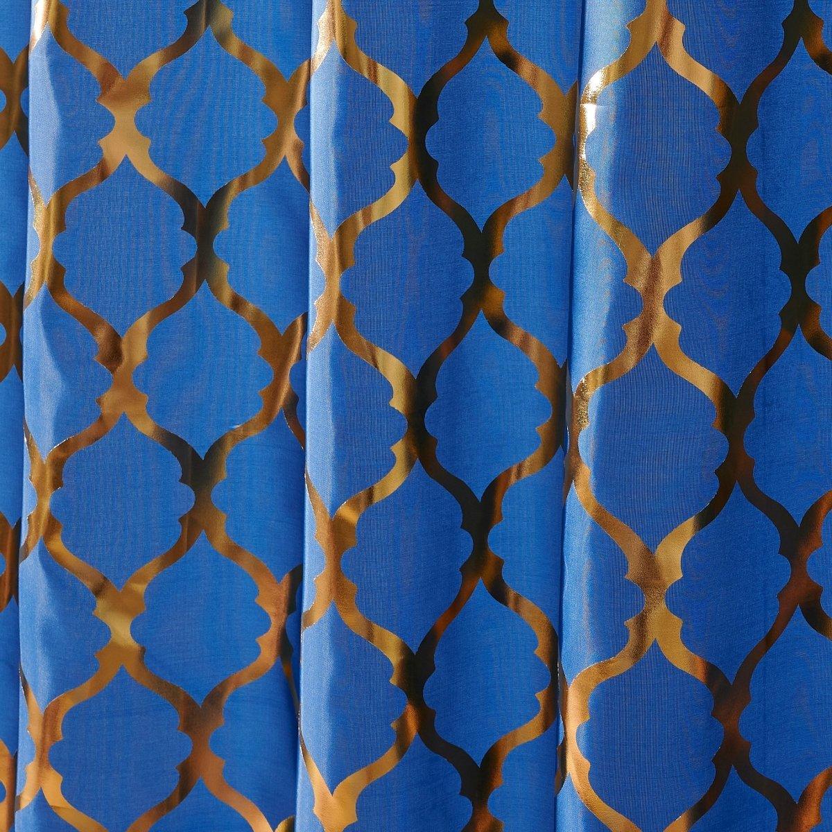 14pc Hooks with Rug Polyester Shower Curtain Set - Spirit Linen | Navy