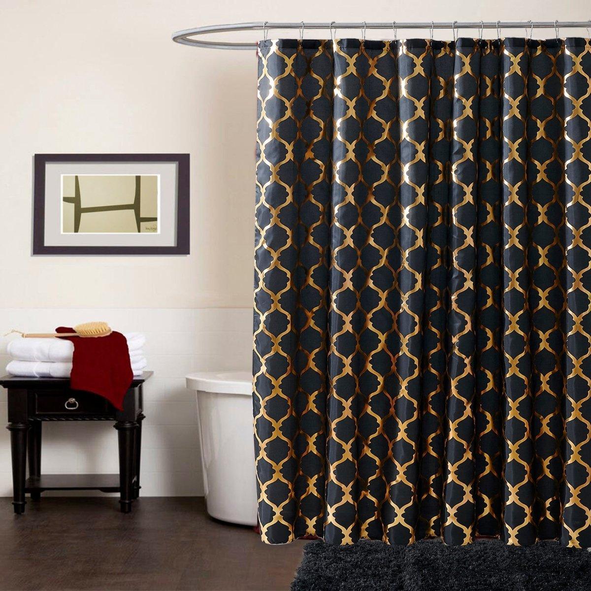 14pc Hooks with Rug Polyester Shower Curtain Set - Spirit Linen